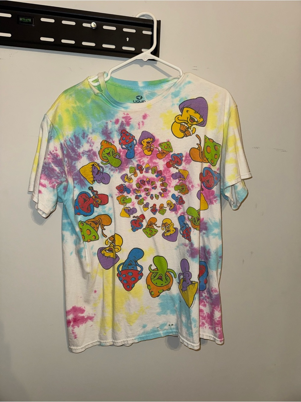 Liquido Kids Tie-Dye Tee with Colorful Spiral Mushroom Print - Multicolor
